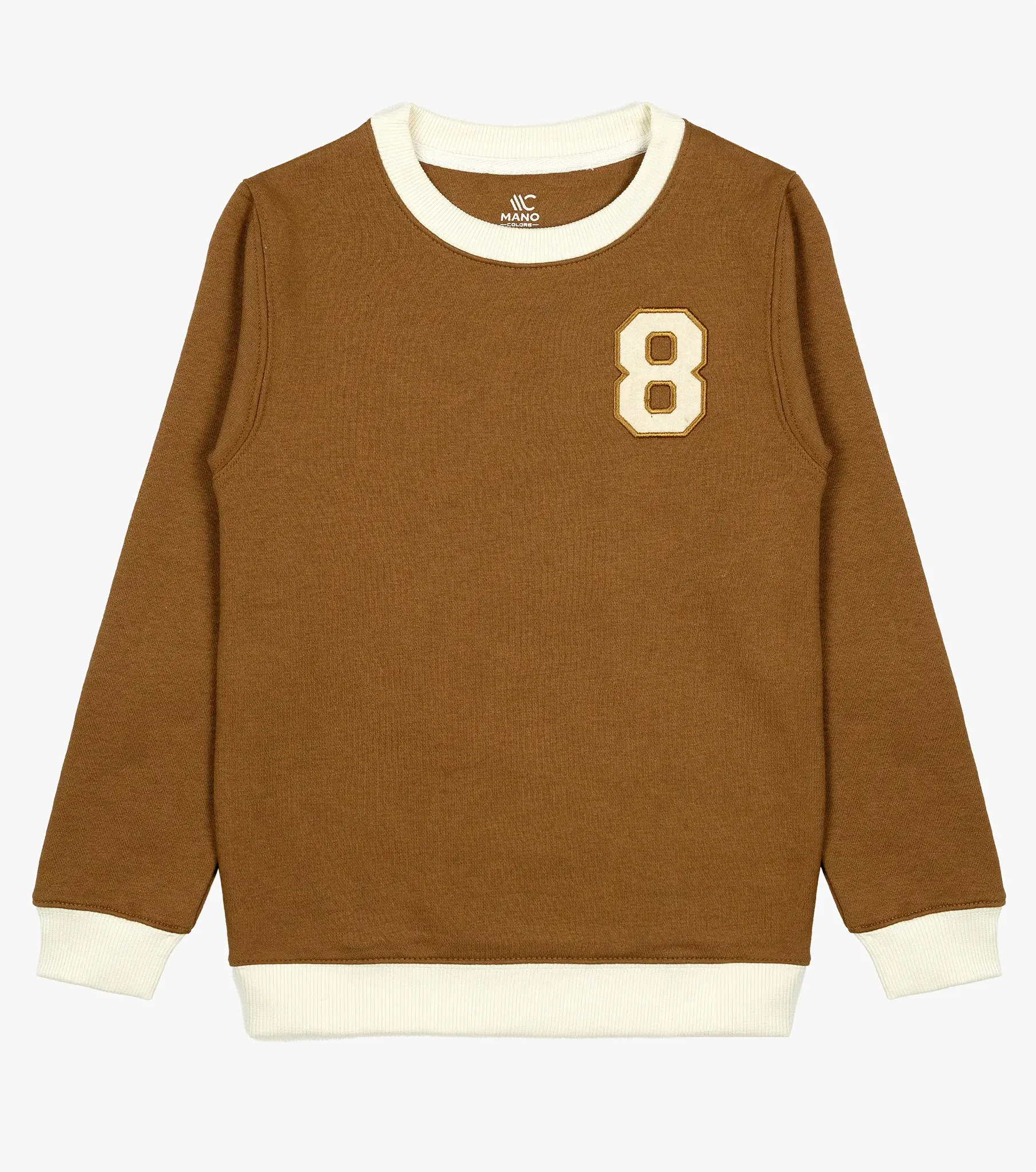 mano-colors-boys-embroidered-sweatshirt-golden-brown-eight-front-view