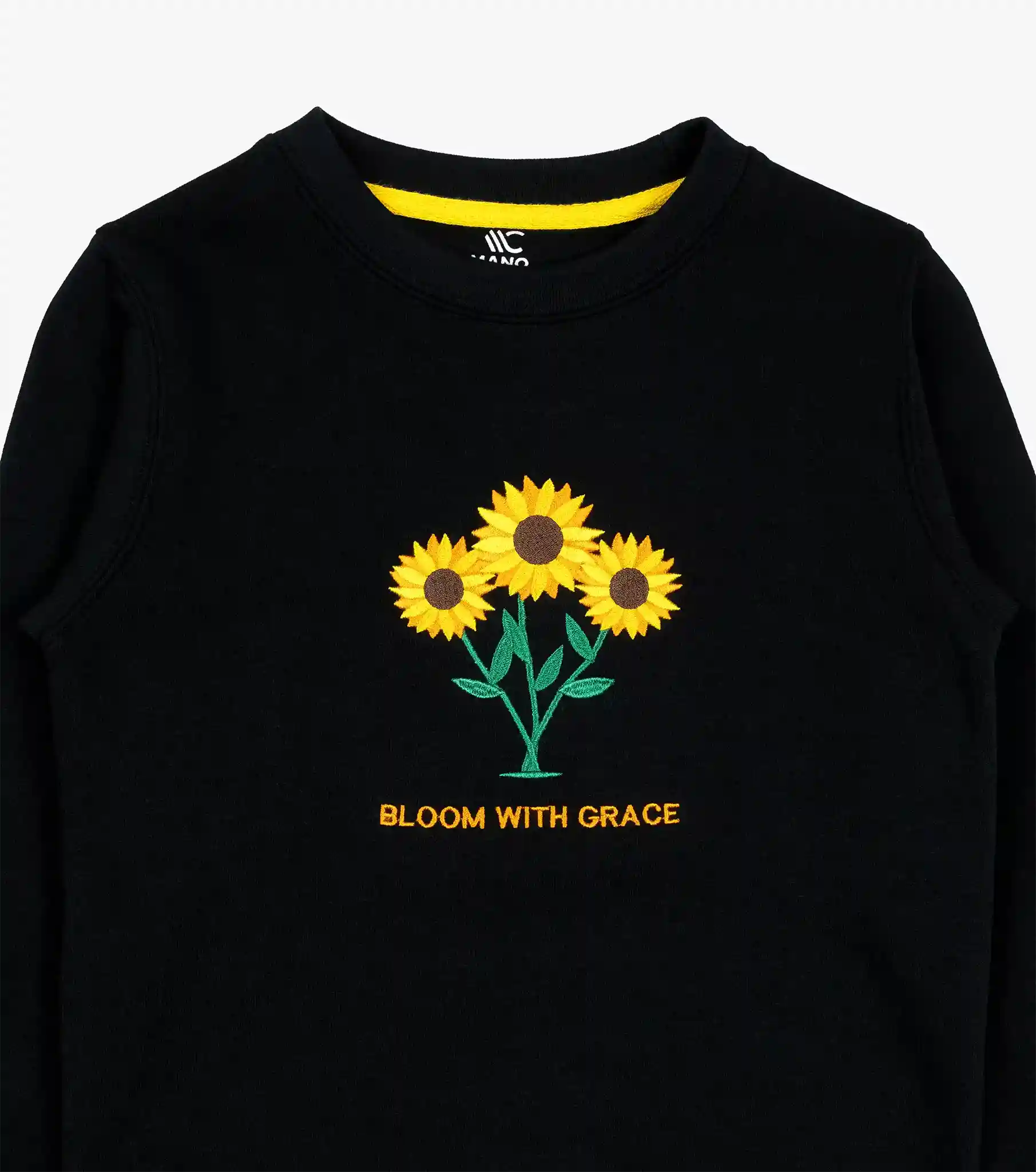 mano-colors-embroidered-girls-black-sweatshirt-sun-flower-neck-details