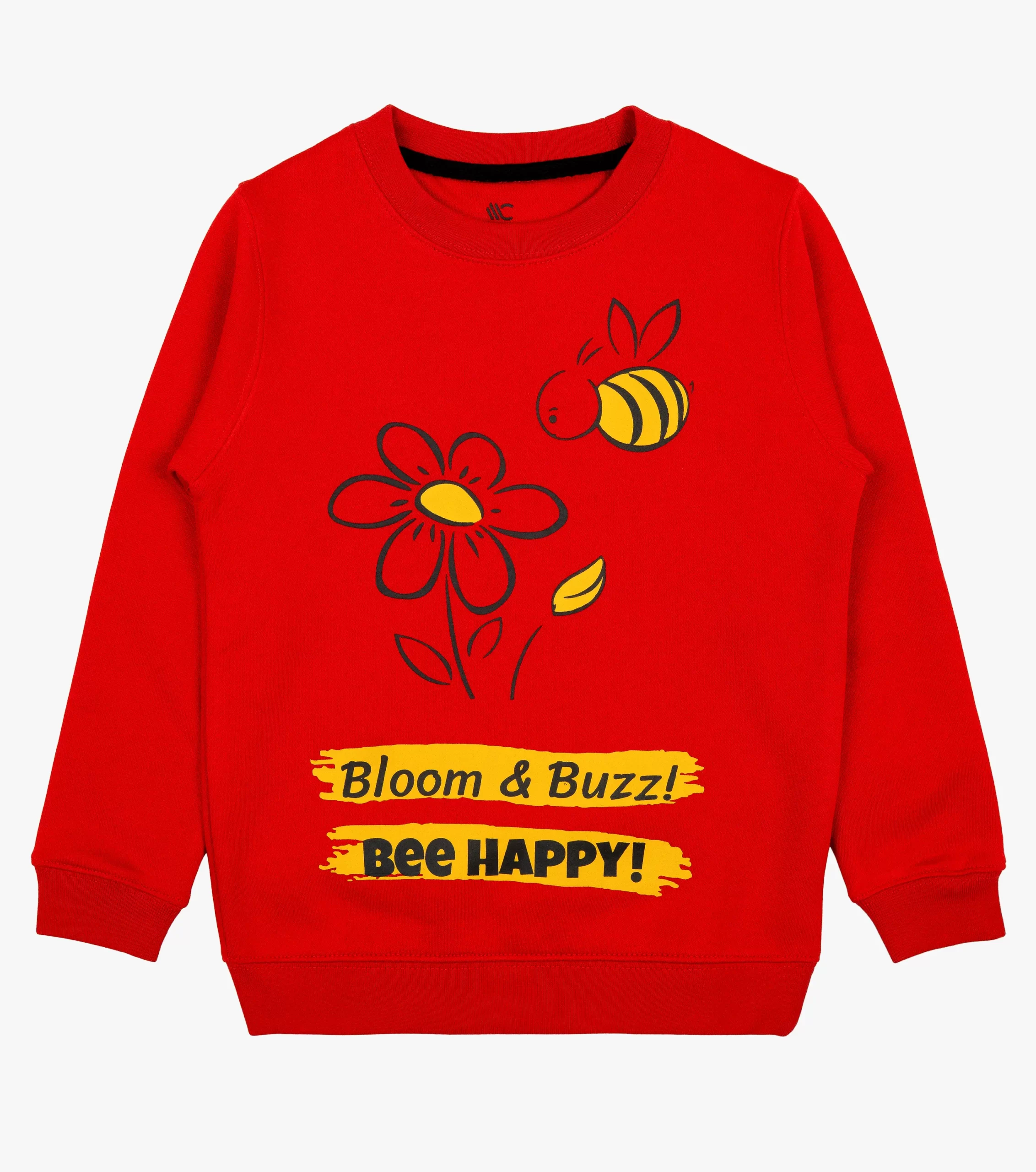 mano-colors-girls-graphics-sweatshirt-bloom-and-buzz-bee-happy-front-view