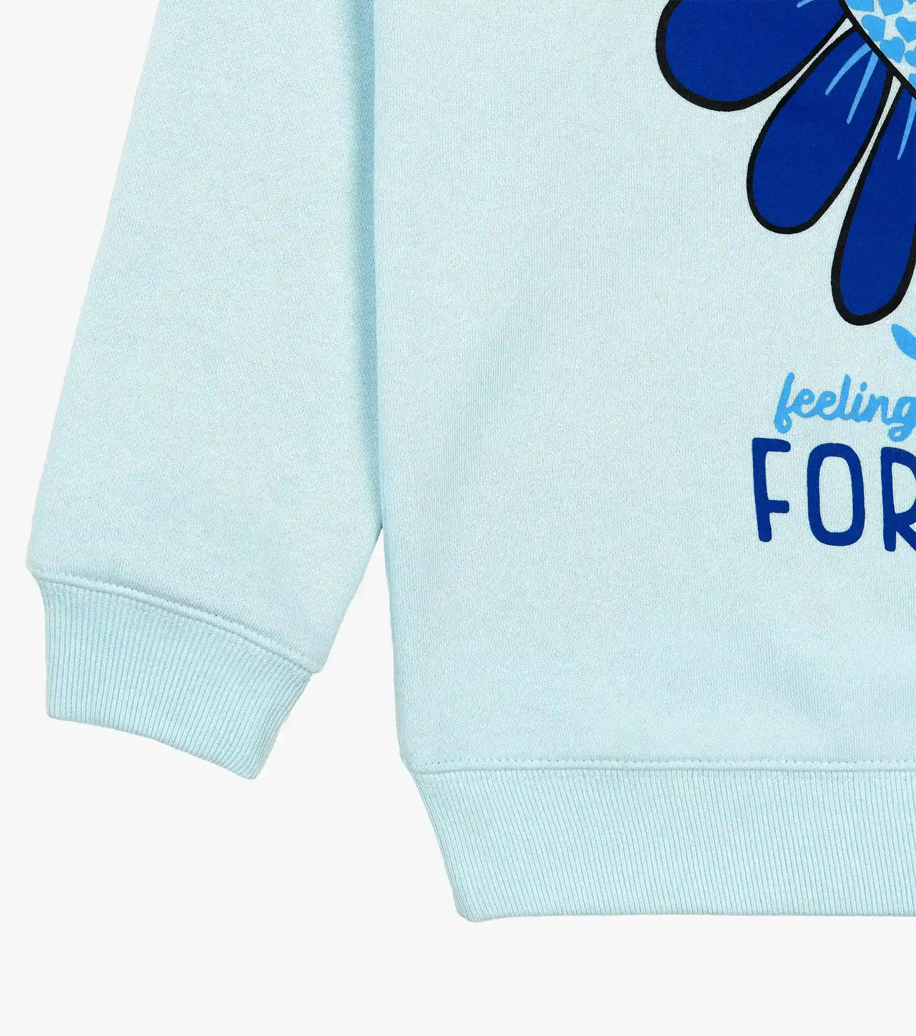 mano-colors-girls-graphics-sweatshirt-skyblue-feeling-good-forever-flower-rib-details