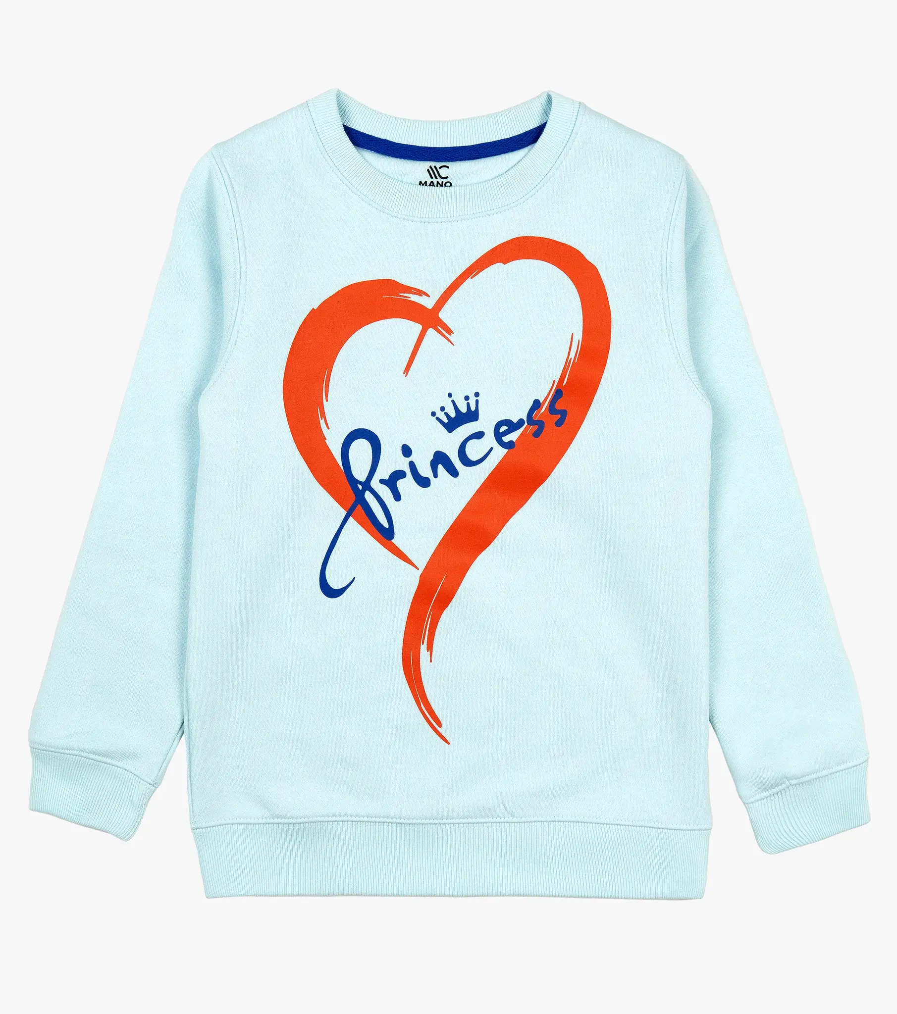 mano-colors-girls-graphics-sweatshirt-skyblue-heart-with-princess-front-view