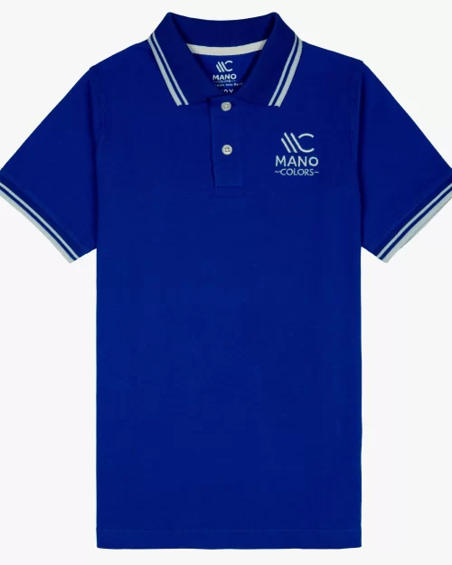 Boys Royal Blue Embroidery Small Sleeve Polo Shirt