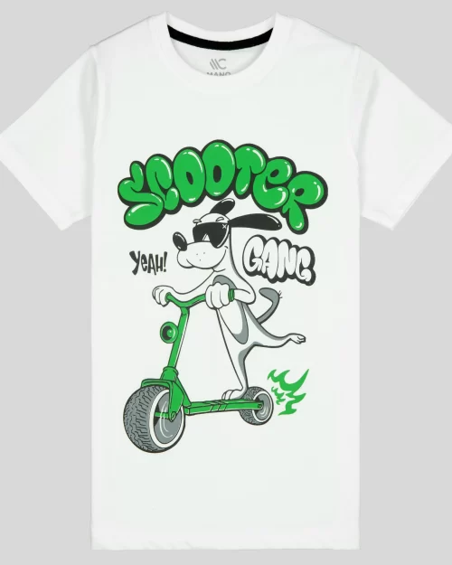 Mano Colors kids clothing Store Online presents boys white raglan graphics tshirt 01