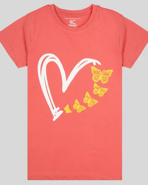 Mano Colors kids clothing Store Online presents girls pink-p001 graphics tshirt 01