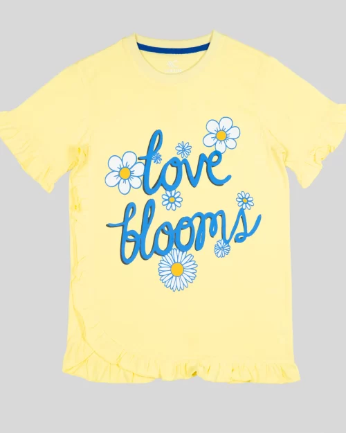 Mano Colors kids clothing Store Online presents girls yellow graphics tshirt 01
